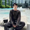 Męskie koszule Tshirt w stylu wakacyjnym Mężczyźni puste Koreańskie Koreańskie streetwear długie rękaw Lose Casual Beach Women Kobiet Oversize T-shirt