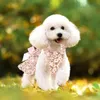 Dog Apparel Flower Princess Dress Spring and Summer Pet Clothing Sweet More Lovely Print Puppy Cat Skin Thin in Yorkshire 230616