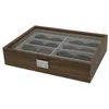 Solglasögon Fall 8 Slots Walnut Wood Glasses Storage Display Box Storage Solglasögon Display Case Organizer Funda Gafas Tela Free Carving 230615