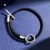 Chain Designer Luxury High Quality 2 layer Bracelet Silver Gold Color Woven Pig Nose Buckle Double Loop Leather Hand Rope Women Fashion Jewelry CIZY