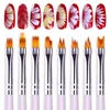 Nail Art French Brushes Smile Half Moon Shape DIY PRESS Petal Flower Gradient Fade Color Painting Drawing pen