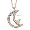 Pendanthalsband Crystal Star Moon Floating Locket Halsband Guldkedjor Öppnande öppet levande minne Diy Fashion Jewelry for Women D DH2UY