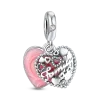 Pandora Charms Sterling Gümüş Boncuklar Bilezik Pembe Sonsuzluk Kalp Şarabı Cam Çiçek Charmes Ciondoli