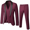 Homens terno de casamento vestido de formatura jaqueta + calça + colete conjunto de terno masculino slim fit smoking masculino blazer personalizado estilo britânico roupas de noivo