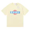 Heren T-shirts Top Vakmanschap Rhudes zomer Modeontwerper merk RHUDE Vintage Racer eenvoudig bedrukt los casual T-shirt met korte mouwen voor mannen en vrouwen