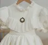 Robes fille 0-12Y bébé fille printemps été blanc Vintage espagnol princesse robe de bal robe pour Eid causal 230615