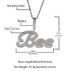 Hängselhalsband Bling King Custom Brush Cursive Letter Name Pendant Necklace Iced Out Bageutte Cubic Zirconia Chain Halsband Hiphop Jewelry 230615