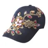 Sombreros de ala ancha gorra de béisbol Color sólido a prueba de viento ligero de moda Bling Rhinestone Hip Hop sombrero regalo de cumpleaños