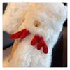 스카프 크리스마스 빨간 뿔 두꺼운 목 스카프 한국 버전 겨울 학생 다목적 따뜻한 반지