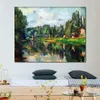 Impressionist Landscape Canvas Art Bridge Over Ther Marne at Creteil 1888 Paul Cezanne Handmade Oil Painting Artwork Modern Room