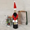 Nouveau 2 pièces/ensemble noël bouteille de vin couverture chapeau décorations de noël bouteille Wrap écharpe décor de fête nouvel an Natal cadeaux de noël