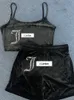 Shorts Samt-Camisole-Set Zweiteiliges passendes ärmelloses Crop-Top Kurze Sommer-Juicy-Trainingsanzug-Outfits für Frauen RGDY 1 9P5S