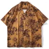 Männer Casual Hemden 80er Jahre Vintage Tie Dye Kubanischen Stil Lose Harajuku Hemd Männer Button Up Frauen Kurzarm Strand hawaiianischen Sommer Koreanisch