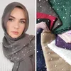 Etnische Kleding Moslim Chiffon Hijab Sjaal Vrouwen Lange Hoofd Wrap Voor Hijaabs Sjaals Dames Sluier Porselein Sieraden Parels