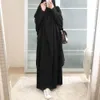 Roupas étnicas Conjuntos Muçulmanos Jilbab Abaya Dubai Roupas para o Islã Feminino Vestidos de Bainha Grande Casual Robe Cor Sólida Roupas Tradicionais para Festival 230616