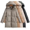 Trench da donna Giacca invernale da donna Parka in pelle fuax nera Cappotto lungo Stretwear Rosa Cerniera spessa PU Donna