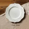 Plates French Relief Plate Ceramic Vintage Dinnerware For Kitchen And Eating Large Wide Dinner Salad