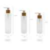 50ml 100ml 120ml 150ml Flat Shoulder Frosted Glass Spray Pump Bottles with Bamboo Lid for Skin Care Serum Lotion Shampoo Shower Gel Toi Lucg