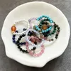 Klusterringar boho natursten smycken för kvinnor vigselring party handgjorda tigereye ametist malakit pärlor med rostfritt stål