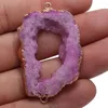 Collane con ciondolo Gemma di pietra naturale Connettore di agata viola Fatto a mano Fai da te Romantico Collana carina Catena maglione Accessori per gioielli Regalo