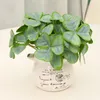 Flores decorativas Simulação Shamrock Bunch Ornamento Falso Tiestos Para Decoração Exterior Decorações de Primavera Casa Vaso Decorações de Festa