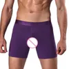 Caleçon Sous-Vêtements Long Boxer Pour Hommes Mode Hommes Sports Running Wear Jambe Multi-fonction Sexy