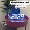 デスクテーブルクロックスマート3Dデジタル目覚まし時計壁時計家の装飾LEDデジタルデスククロック温度日付時刻北欧の大型テーブルクロック230615