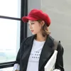 Berets Fashion Plain Cap Cap Hats Hats Atrumn Winter Hats for Women Wool Wool Dat British Retro Beret Painter Caps Z0613