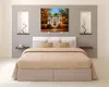 Vibrant Street Art on Canvas Old Park Handmade Contemporary Oil Painting for Living Room Wall