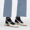 Kvinnesandaler 2023 Casual Low Heel Kvinnlig elegant ankelband Bekväm fyrkantig häl slingbacks kvinna kvadrat tå lady skor