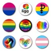 New Pride Rainbow Fist Heart Love Flag Lips Brouches Custom Glbtq شارات للحقيبة هدية مجوهرات من طية صدر السترة لأصدقاء مثلي الجنس I0616
