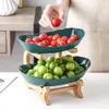 Decorative Plates dinnerware kitchen Fruit bowl with floors Luxury serving snack Table plates serve dessert trays wooden Tableware Dishes 230615