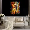 Figurer Lady Canvas Art Queen of Fire Beautiful Street Landscape Handmade Painting for Modern Home Office