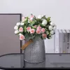 New 2Pcs/Set Artificial Flowers 11 Heads Silk Rose Eucalyptus Leaves Bouquet Fake Flowers For Home Wedding Party Decoration Supplies