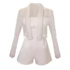 Women's Tracksuits Perspective Thin Ice Silk Sunscreen Gauze Jacket Pearls Beaded Organza Coat OL Mesh Cardigan Tube Top Shorts Jumpsuit