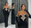 Klassische schwarze sexy herzförmige Abendkleider von Aso Ebi mit glitzernden Strasssteinen für Damen, formelle Partykleider in Übergröße, Etuikleid für besondere Anlässe, Vestidos de Festa