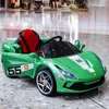 Regalo di capodanno Ragazzo Giocattolo per bambini con sedile in pelle Cavalcabile Auto elettrica per bambini Rc Mini Giocattoli per auto telecomandati per ragazze dei ragazzi