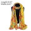 Шарфы 2023 модный цветочный принт Voile Long Scarf Women Girls Girls Bohemia Spring Sun Sun Shropeth