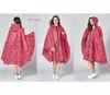 Rain Wear Women's Stylish Waterproof Rain Poncho Coloful Print Raincoat With Hood och Zipper 230615