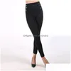 Dames Broek Capri Zwart Hoge Taille Lift Heupen Slanke Vrouwen Elastische Broek Jeans Leggings Skinny Fit Broeken Kleding Zal En Zand Dhol2