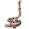 Dekorative Blumen, 2 Stück, künstliche Rosenblüten, florale gefälschte Ranken, 1 Stück 6,56 Fuß Silberdollar-Eukalyptus- und Weidenblätter-Ranken