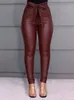 Kadın Pantolon Capris Kadın PU Deri Uzun Pantolon Yüksek Bel Skinny Pantolon Pantolon Taytlar Ofis Vintage Pantolon Clubwear 230615