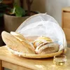 Decorative Plates Round Bamboo Food Serving Tent Basket Handmade Tray with Cover for Picnic Camping 230615