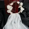 Gioielli per capelli da sposa Bocciolo di rosa Ghirlanda Velo Fascia per capelli Copricapo da sposa Ornamento per capelli da donna Accessori per capelli da sposa 230615