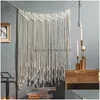 Andra heminredning Tassel Door Curtain Marocko Rame Wall Hanging Nordic Woven Tapestry Hanger Boho Art Window Drop Delivery Garden DHQA1