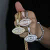 Ny ögonform hänge halsband kvinnor herrar is ut hip hop rosguld färg smycken par gåva