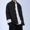 Chemises décontractées pour hommes été 2023 printemps mince robe traditionnelle chinoise grande taille à manches longues chemise ethnique rétro glace soie Tai Chi