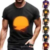 T-shirts pour hommes exercice de natation vacances pour hommes impression numérique 3d chemise coupe ample hommes cravate foncée avant pour