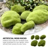 Dekorativa blommor 5 datorer Faux Moss Stone Fake Rocks Mögel Hushållsdekor Konstgjord prydnad DIY Emulerad Mossy 10cm Livläge