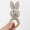 Rattles Mobiles Baby DIY Crochet Cartoon Lion Doll Hand Bell Carved Wooden Ring Teething Toys born Molar Teether Eonal Toy 230615